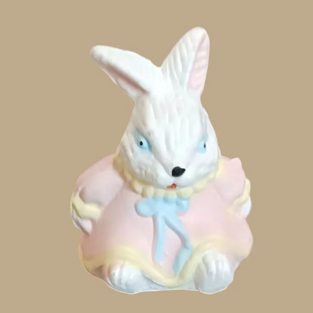 Vtg mini Easter Bunnies Figurines & Decorations Set 10pcs  Pastel Colors